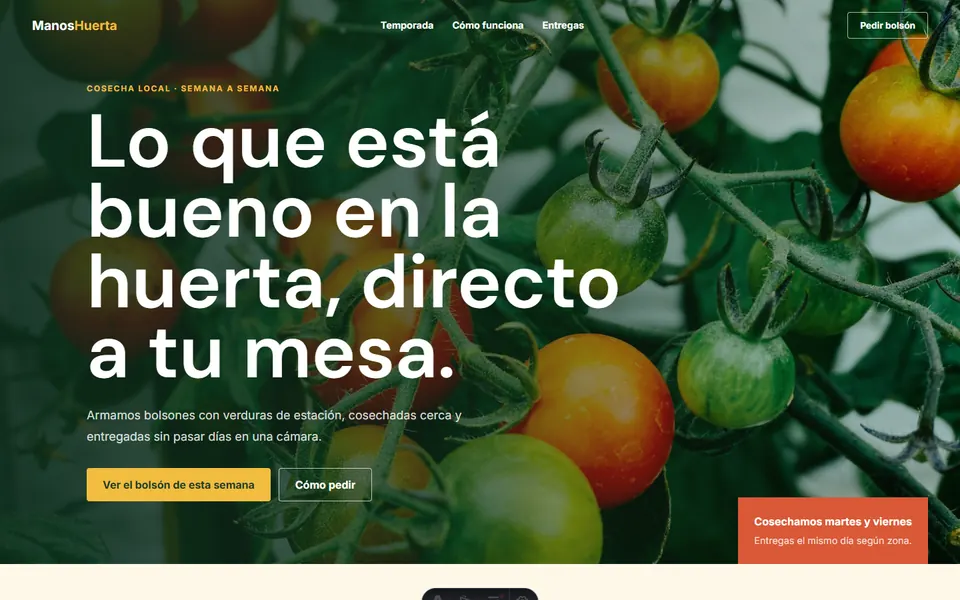 Demo de landing para comercio local creada por Prodesa